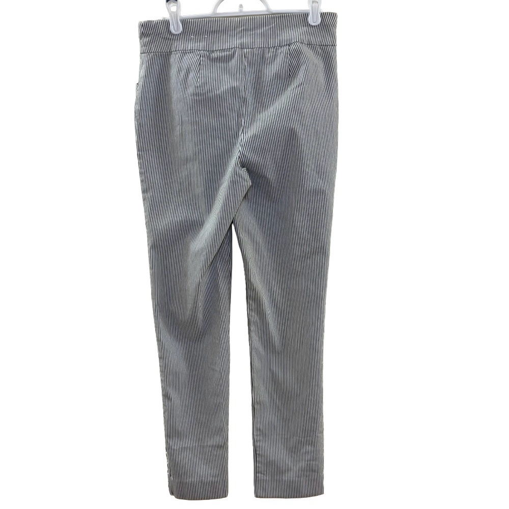 Chico's Perfect Stretch Striped Pants White Green Size 0 - Picture 2 of 6